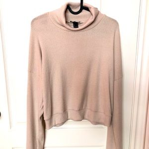 FOREVER21 Ribbed Turtleneck Sweater - Size L